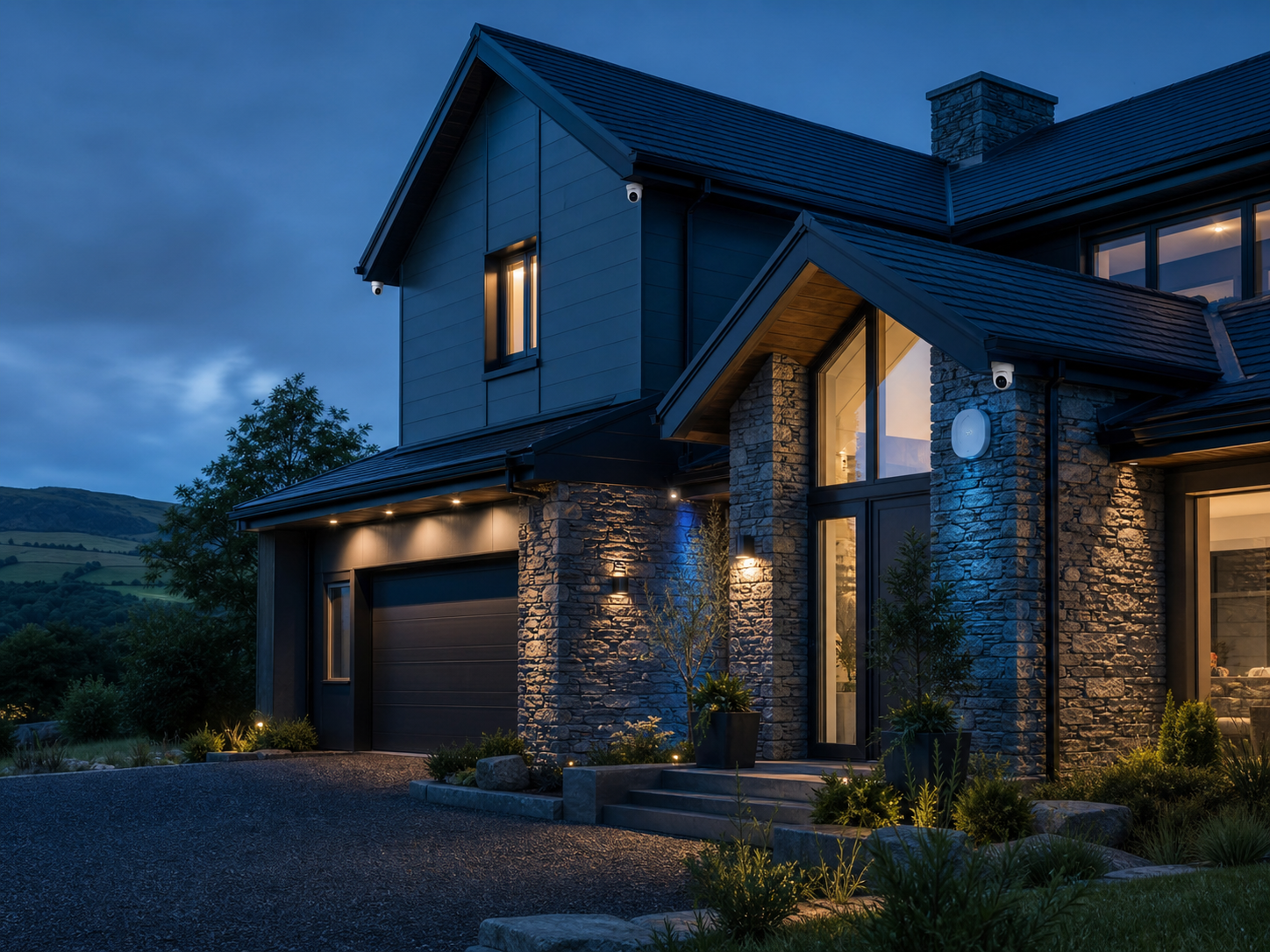Modern North Wales home protected by discreet professional security cameras